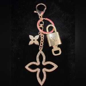 Authentic LOUIS VUITTON Lock and Key with Unbranded Crystal Bag/Key Charm